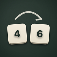Chalk & Sum app icon: two magnet tiles with a chalk swap arrow